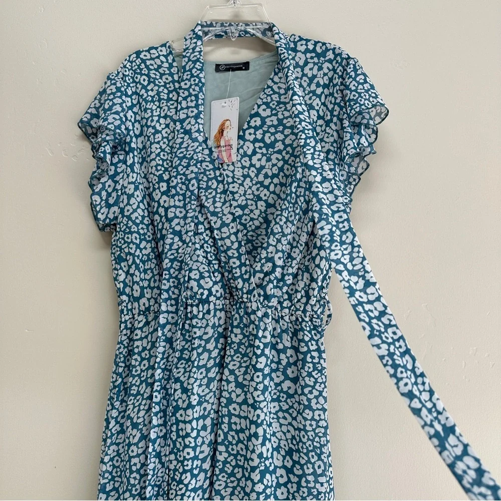 NEW Short Sleeve Ruffle Maxi Dress Size M - Picture 10 of 13